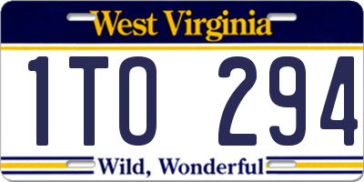 WV license plate 1TO294