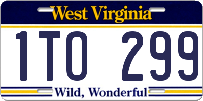 WV license plate 1TO299