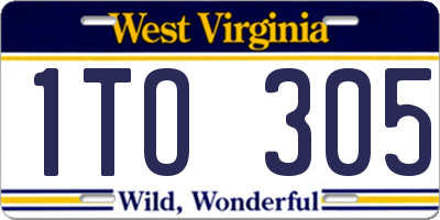 WV license plate 1TO305