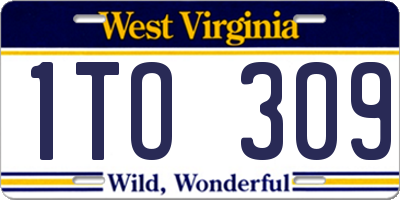 WV license plate 1TO309