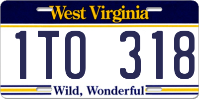 WV license plate 1TO318