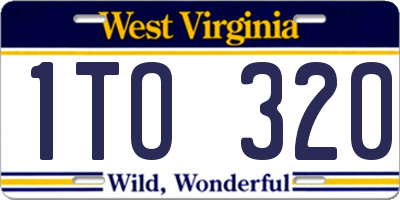 WV license plate 1TO320