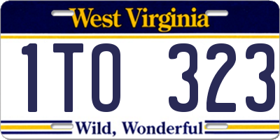 WV license plate 1TO323