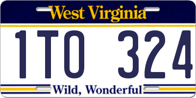 WV license plate 1TO324