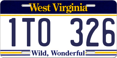 WV license plate 1TO326