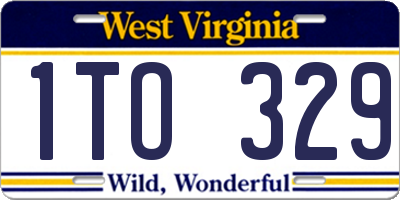 WV license plate 1TO329