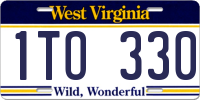 WV license plate 1TO330