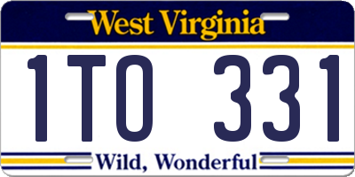 WV license plate 1TO331