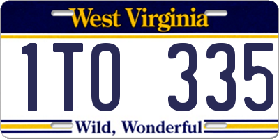 WV license plate 1TO335
