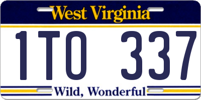 WV license plate 1TO337