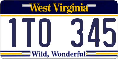 WV license plate 1TO345