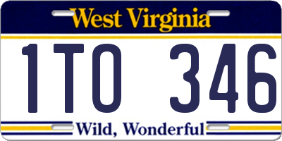 WV license plate 1TO346