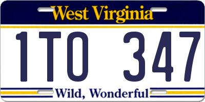 WV license plate 1TO347