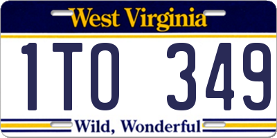 WV license plate 1TO349