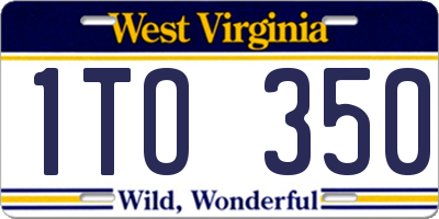 WV license plate 1TO350