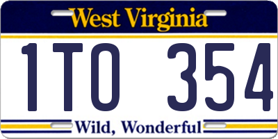 WV license plate 1TO354