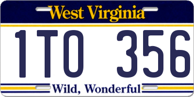 WV license plate 1TO356