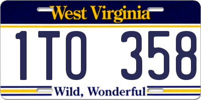 WV license plate 1TO358