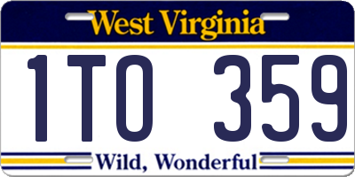 WV license plate 1TO359