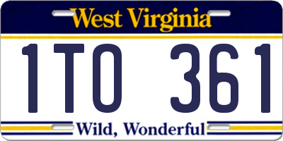WV license plate 1TO361