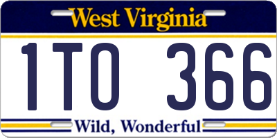 WV license plate 1TO366