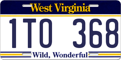 WV license plate 1TO368
