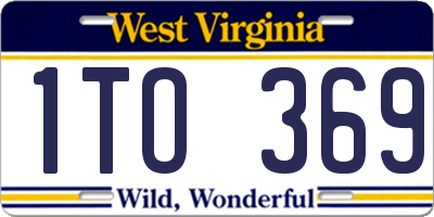 WV license plate 1TO369