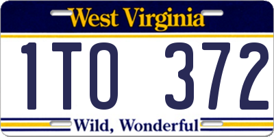 WV license plate 1TO372
