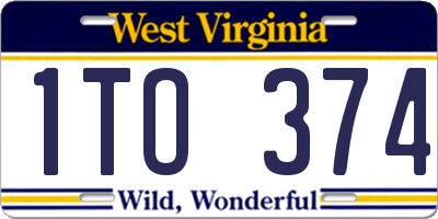 WV license plate 1TO374