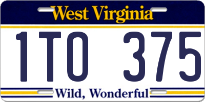 WV license plate 1TO375