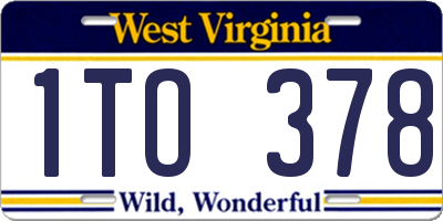 WV license plate 1TO378