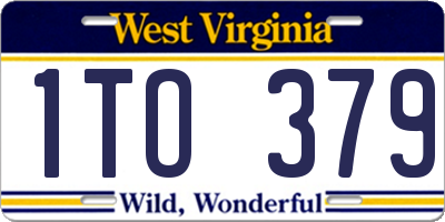WV license plate 1TO379
