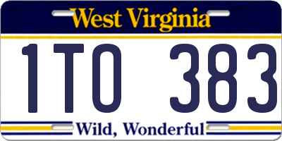 WV license plate 1TO383