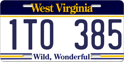 WV license plate 1TO385