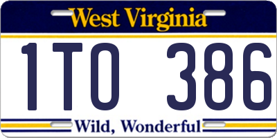 WV license plate 1TO386