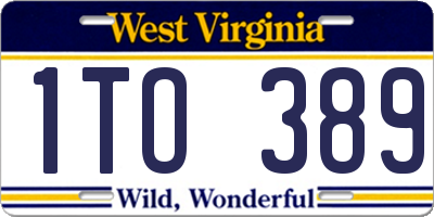 WV license plate 1TO389