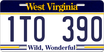 WV license plate 1TO390