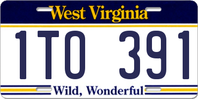 WV license plate 1TO391