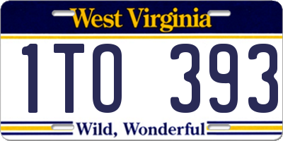 WV license plate 1TO393