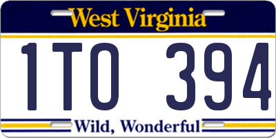 WV license plate 1TO394