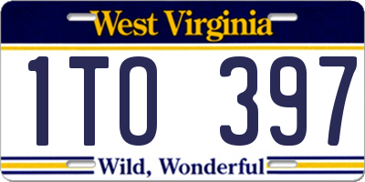 WV license plate 1TO397