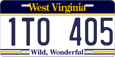 WV license plate 1TO405