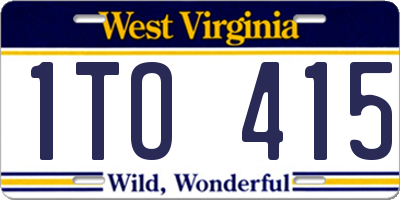 WV license plate 1TO415