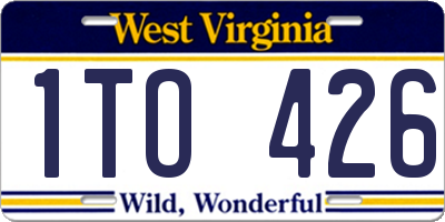 WV license plate 1TO426