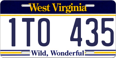 WV license plate 1TO435