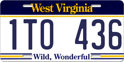WV license plate 1TO436