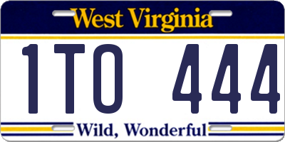 WV license plate 1TO444