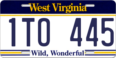 WV license plate 1TO445