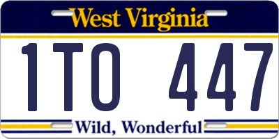 WV license plate 1TO447