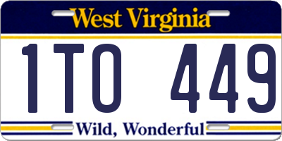 WV license plate 1TO449